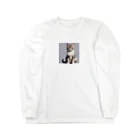 ドット絵ネコの座っている猫 Long Sleeve T-Shirt