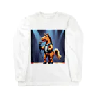 No Horse No Lifeのドット絵歌うウマノスケ君 Long Sleeve T-Shirt