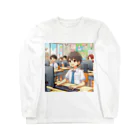 可愛い男の子イラスト販売所　By,keicyanの男の子　中学1年生　パソコン部 ロングスリーブTシャツ