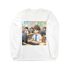 可愛い男の子イラスト販売所　By,keicyanの男の子　中学1年生　パソコン部 Long Sleeve T-Shirt