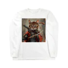 AQUAMETAVERSEの猫サムライ・ミケ　Tomoe bb 2712 ロングスリーブTシャツ