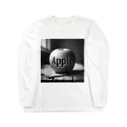 yuriseのモノトーンAppleグッズ ロングスリーブTシャツ