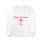 mariberu キッズ☆子供☆ママ☆パパ☆ペアのHappy Birthday  ロングスリーブTシャツ