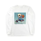 Oz techのスカルフープ：ゴーストプレイヤーのダンクショット Long Sleeve T-Shirt