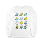 Cody the LovebirdのChubby Bird セキセイインコ大集合 Long Sleeve T-Shirt