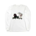 Lilienのベンチパラソルアジサイ名前入り黄色 Long Sleeve T-Shirt