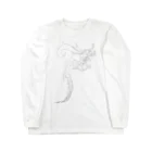 ぬりえワールド管理人Tommyです｜無料の塗り絵週３で作ってます！のドラゴン3塗り絵デザイン Long Sleeve T-Shirt