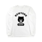 AliviostaのNYC BEAR ニューヨークシティベアー 熊 カレッジロゴ ロングスリーブTシャツ