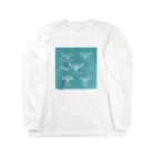 ラシマ工房のWhales Tail Collection1  retro blue Long Sleeve T-Shirt