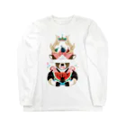 ねことりむし★CAT BIRD INSECTのカブトムシと西瓜（リメイク） Long Sleeve T-Shirt