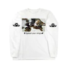 Cat in the Light（光の中の猫）の【猫】眠るキジトラ、Sleeping Beat -001 (text：Spread your wings) Long Sleeve T-Shirt