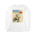 nidan-illustrationの!RIDE! (CARTOON STYLE) ロングスリーブTシャツ