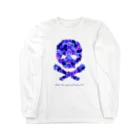 スカル君とスケルちゃんのフラワードクロ（ブルー） Long Sleeve T-Shirt