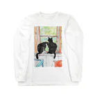 樽猫堂  安部円子の小樽の猫２ひき Long Sleeve T-Shirt