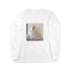 usa3104のオカメインコのムーン羽繕い中 ロングスリーブTシャツ