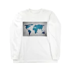 Sakura-yuanの氷と水の世界地図 ロングスリーブTシャツ