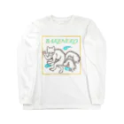 ヒナァユ店舗の怖がりやな化け猫 ロングスリーブTシャツ