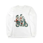 IZANAMI by Akane Yabushitaの【バリの人々】バイク家族乗り Long Sleeve T-Shirt