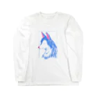 inus shopの青い犬 Long Sleeve T-Shirt