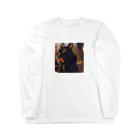 0w0bの黒猫　顔洗い Long Sleeve T-Shirt