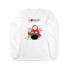 フトンナメクジのI LOVE MUSIC - アイラヴミュージック ドラムVer. ロングスリーブTシャツ