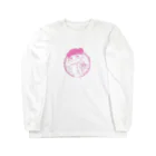 ツノアユの中華少女ピンク 롱 슬리브 티셔츠