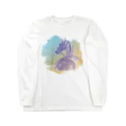 馬の絵の画家　斉藤いつみのサラブレッドの肖像画Tシャツ Long Sleeve T-Shirt