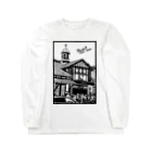 気ままに創作　よろず堂のありがとう原宿駅（切り絵風・枠付・英字） Long Sleeve T-Shirt