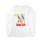 Rock catの炎のBAD CAT ロングスリーブTシャツ