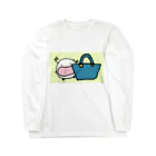 ダイナマイト87ねこ大商会のカバンの中に米粒を入れてくるねこです Long Sleeve T-Shirt