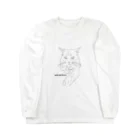 Wakameleonの猫のめっちゃん ロングスリーブTシャツ