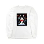 Kitsune honpoの招き猫 롱 슬리브 티셔츠