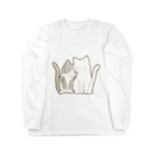 かわいいもののおみせ　いそぎんちゃくの仲良し猫　灰白ハチワレ&白 Long Sleeve T-Shirt