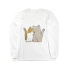 かわいいもののおみせ　いそぎんちゃくの仲良し猫　三毛&灰 Long Sleeve T-Shirt