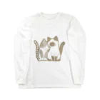 かわいいもののおみせ　いそぎんちゃくの表裏印刷　仲良し猫　サバ白&ポインテッド Long Sleeve T-Shirt