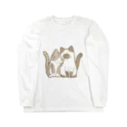 かわいいもののおみせ　いそぎんちゃくの表裏印刷　仲良し猫　キジ白&ポインテッド Long Sleeve T-Shirt