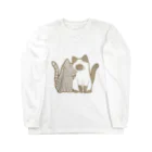 かわいいもののおみせ　いそぎんちゃくの表裏印刷　仲良し猫　鯖トラ&ポインテッド Long Sleeve T-Shirt