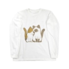 かわいいもののおみせ　いそぎんちゃくの表裏印刷　仲良し猫　三毛&ポインテッド Long Sleeve T-Shirt