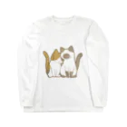 かわいいもののおみせ　いそぎんちゃくの表裏印刷　仲良し猫　縞三毛&ポインテッド Long Sleeve T-Shirt