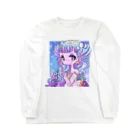 アジサイの織のTear drop Mermaid ロングスリーブTシャツ