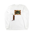 ぎんぺーのしっぽの絵画鑑賞するカワウソ Long Sleeve T-Shirt