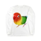 まめるりはことりのボタンインコ　おすましルリゴシボタンインコ【まめるりはことり】 ロングスリーブTシャツ