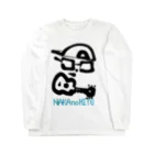 元祖鰯系男子ユッキーくんのお店の中の人(Black&Turquoise) Long Sleeve T-Shirt