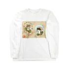 ねこや久鶻堂の風猫雷猫図屏風 Long Sleeve T-Shirt