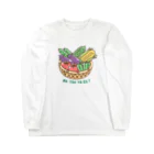 あずき缶の夏野菜のかご盛 ロングスリーブTシャツ