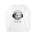 金融投資デザイン　カマラオンテ-ムラサキのDISCO ヘッドフォンシリーズ Headphone Disco Ball ミラーボール ヘッドホン ロングスリーブTシャツ