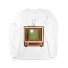 illust_designs_labのレトロな昭和の可愛い茶色のテレビのイラスト ロングスリーブTシャツ