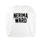 JIMOTO Wear Local Japanの練馬区 NERIMA WARD ロゴブラック ロングスリーブTシャツ