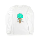 なでしこ@デザインのチョコミントアイスクリーム Long Sleeve T-Shirt