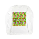 Mieko_Kawasakiの魅惑のフライドポテト🍟　GULTY PLEASURE FRENCH FRIES GREEN Long Sleeve T-Shirt